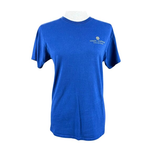 SIMPLY SOUTHERN BLUE "Be Strong and Courageous" GRAPHIC TEE, SIZE S - Picture 1 of 4